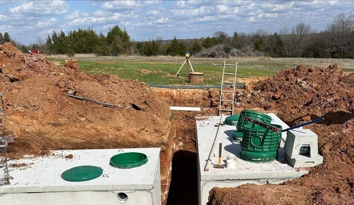 Installed septic tank Installed septic tank