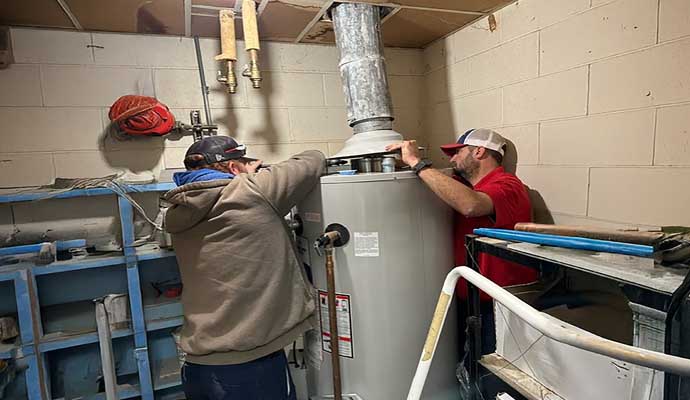 Professional water heater installation