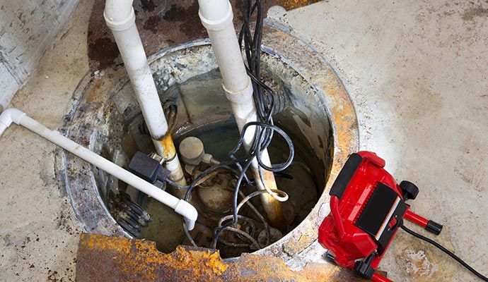 Inspecting sump pump