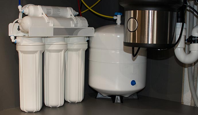 An installed water filtration system